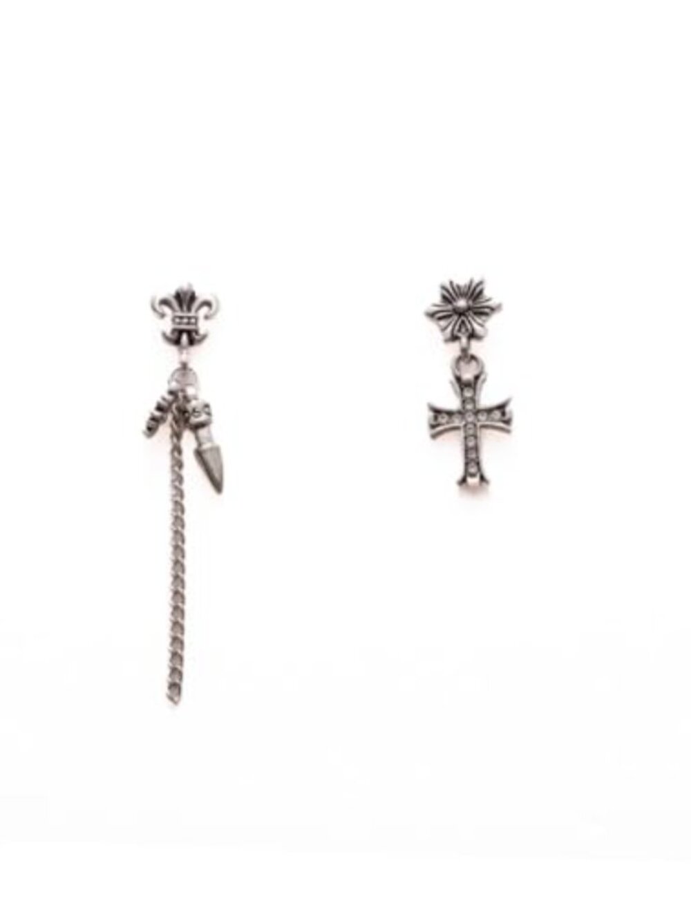 Gothic Cross Dagger Dangle Earrings Vintage Silver Alloy Punk Unisex